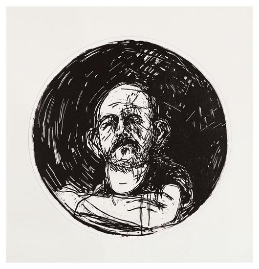 Appraisal: Jim Dine b self portrait in a convex mirror woodcut