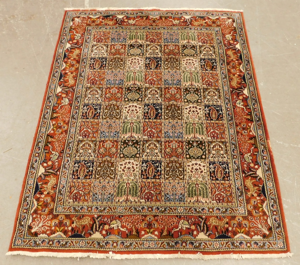 Appraisal: MODERN PERSIAN GARDEN PATTERN FLORAL CARPET RUG Middle East th