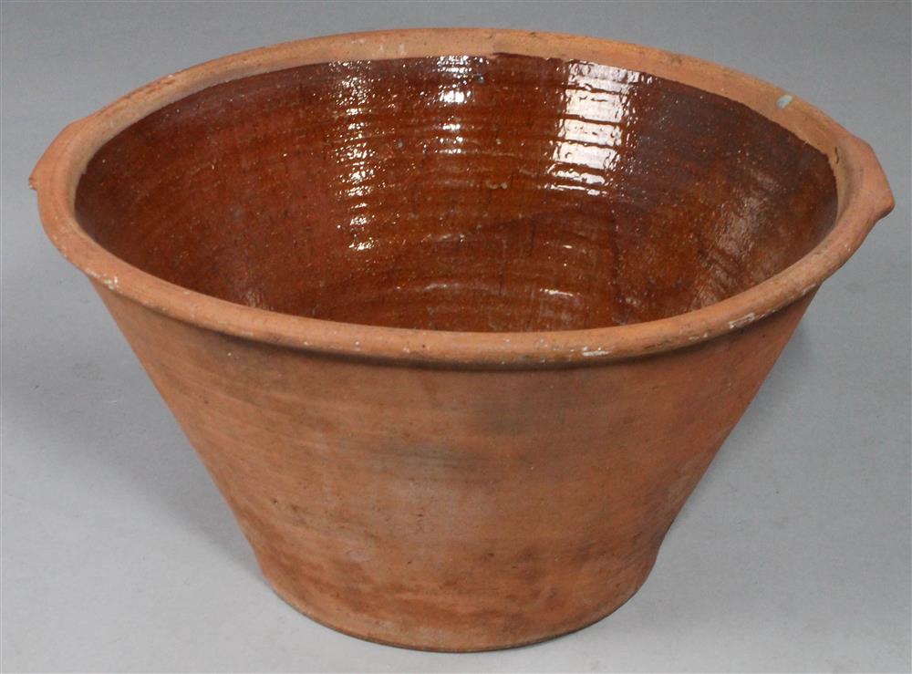 Appraisal: ENGLISH TERRACOTTA PANCHERON OR PLANTER having a molded lip over