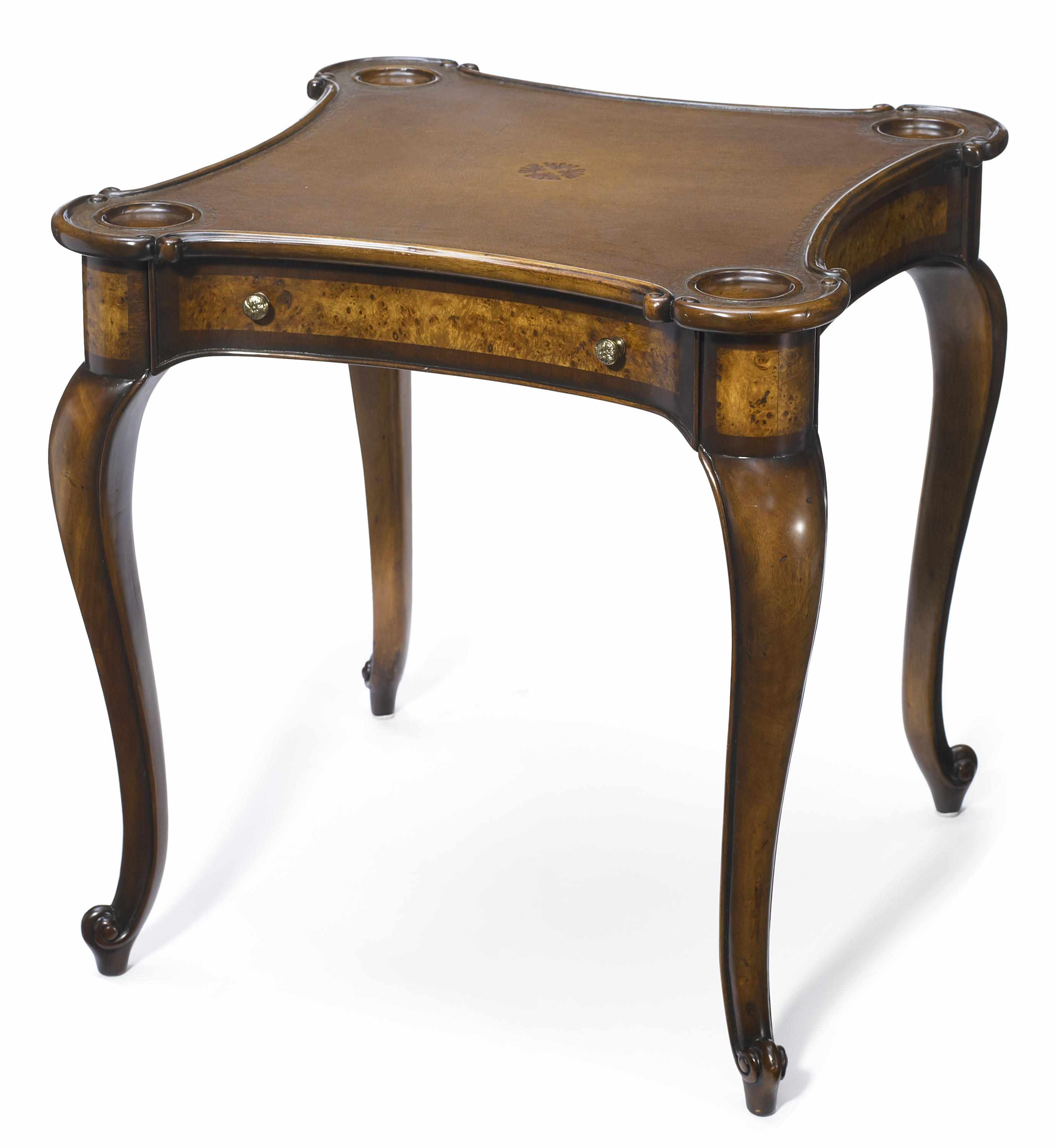 Appraisal: A Rococo style mixed wood games table height in cm