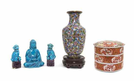 Appraisal: A Collection of Chinese Decorative Articles comprising a cloisonne vase