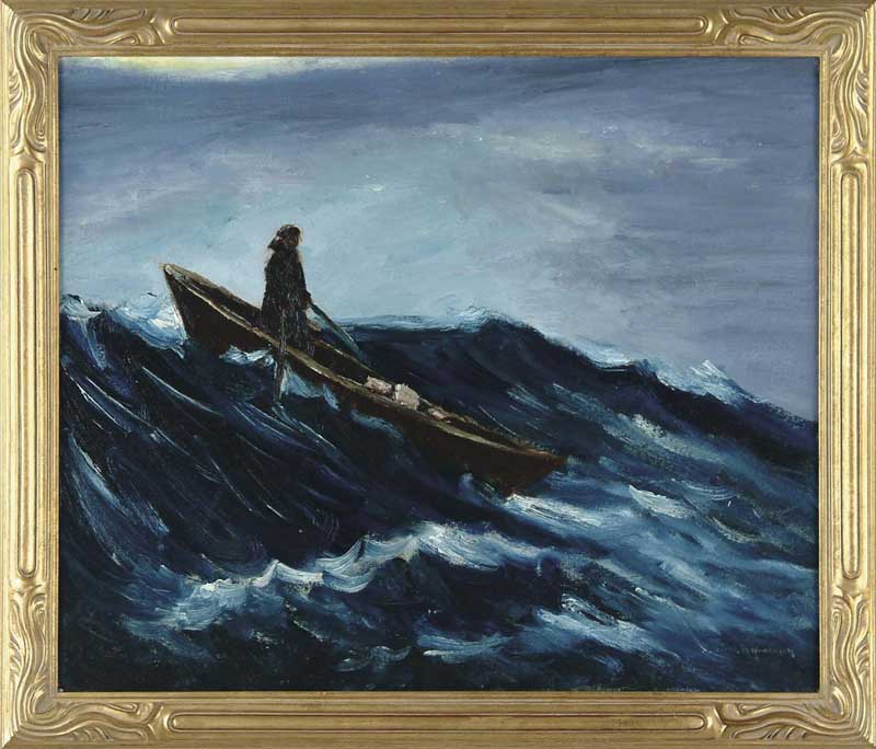 Appraisal: CHARLES HERBERT WOODBURY American - DORY BOAT FISHERMAN Oil on