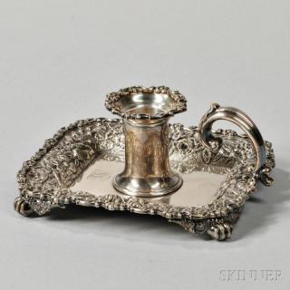 Appraisal: Tiffany Co Silver-plate Chamberstick New York late th early th