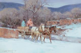 Appraisal: Gary Niblett b Taos Supply Wagon Gary Niblett b Taos