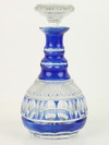 Appraisal: DECANTER - Blue cut to clear liquor decanter H x