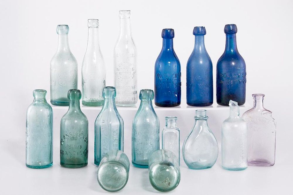 Appraisal: Goldrush Bottles Goldrush Bottles including one Boley Blue Tallest example