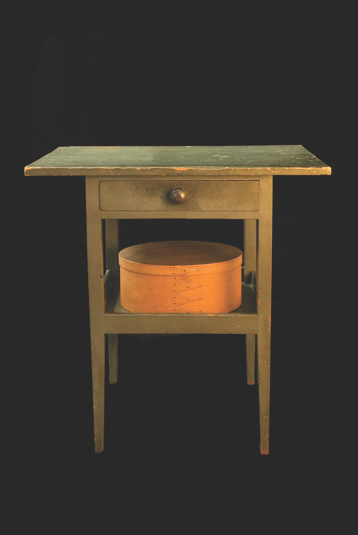 Appraisal: SHAKER WORKSTAND HARVARD MASSACHUSETTS CIRCA Cherry base with pine top