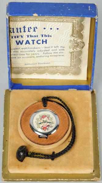 Appraisal: Howdy Doody Character Fantasy Lapel Watch Contemporary Leather lapel holder