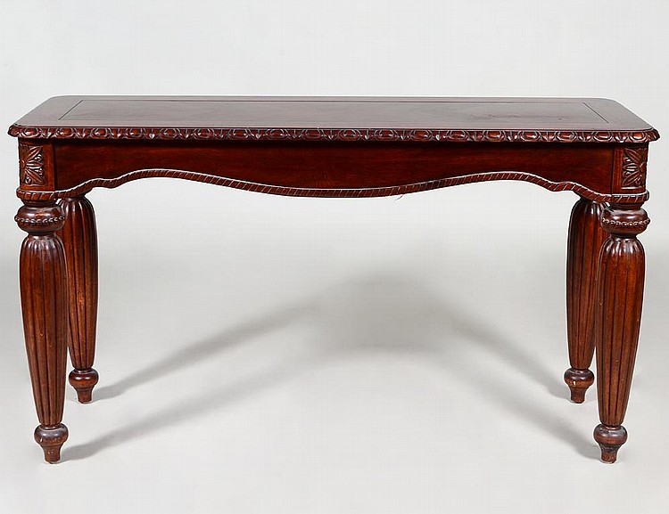 Appraisal: WILLIAM IV STYLE MAHOOGANY SIDE TABLEThe rectangular top above a