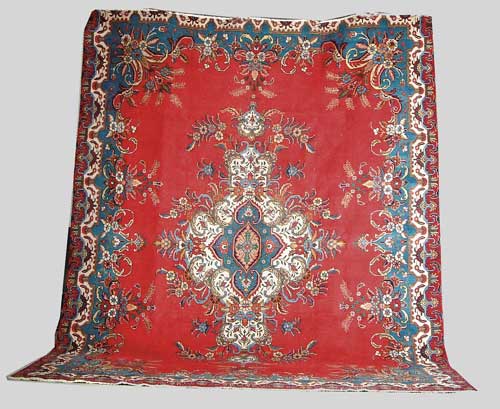 Appraisal: ORIENTAL TABRIZ RUG Large fancy center medallion with inner medallions