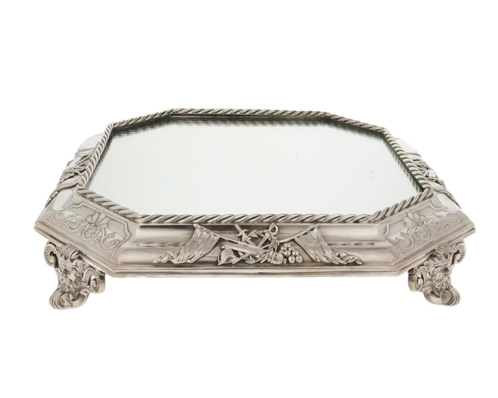 Appraisal: An English silver-plated plateau tray First-Quarter th Century With illegible