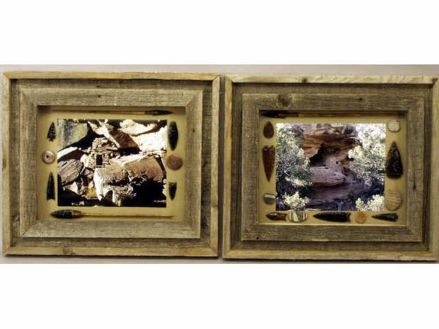 Appraisal: Collection of two nicely framed shadow boxes showing pictured ruins