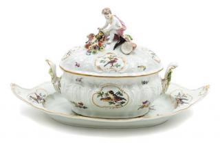 Appraisal: A Meissen Porcelain Tureen and Platter Width of stand inches