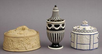 Appraisal: TWO WEDGWOOD POTTERY ARTICLES AND A CASTLEFORD SUGAR BOWLComprising a