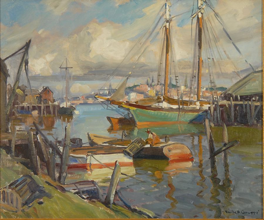 Appraisal: EMILE ALBERT GRUPPEAmerican - Morning Sun Gloucester Titled in pencil