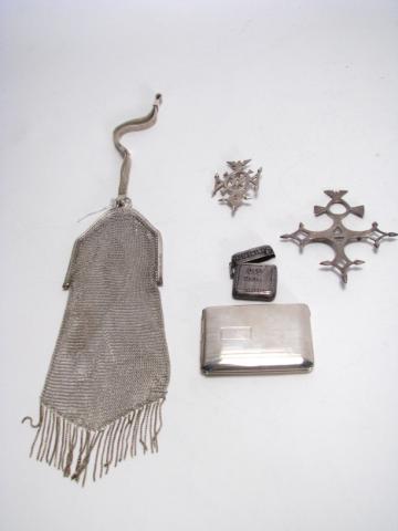 Appraisal: Group of sterling silver accessories including Alpacca German soldered silver