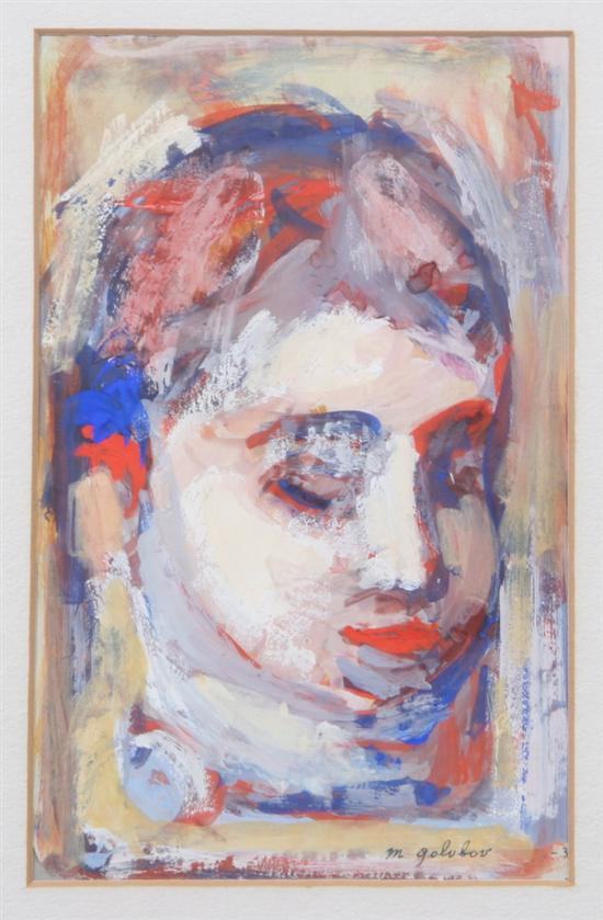 Appraisal: MAURICE GOLUBOV American - PORTRAIT signed lower right Gouache -