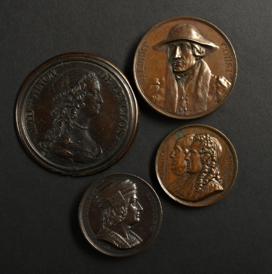 Appraisal: Four Continental Portrait Medals including a French bronze medal by