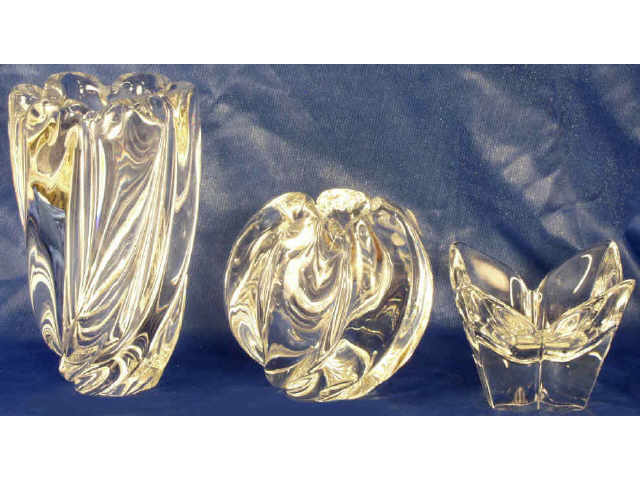 Appraisal: Collection of quality clear crystal vases all marked Orrefers of