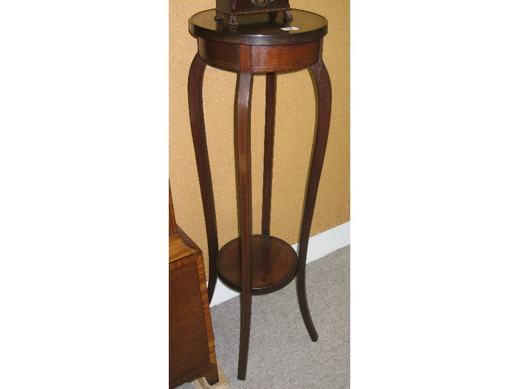 Appraisal: Mahogany and string inlaid plant stand