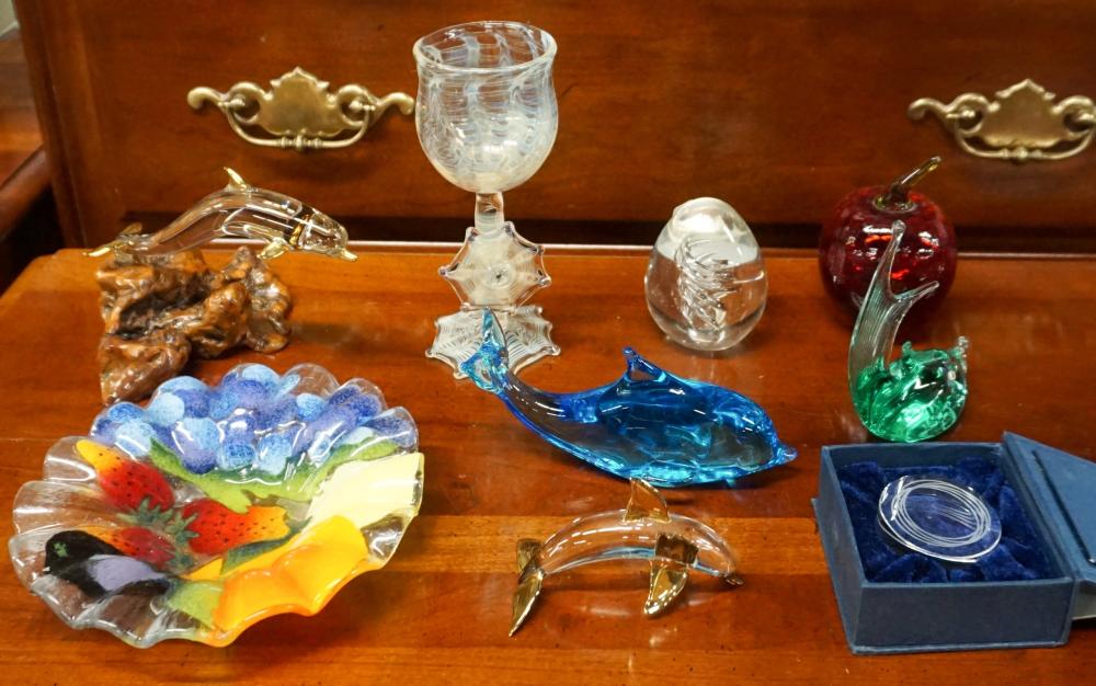 Appraisal: Collection of Glass Paperweights and Other Table Articles