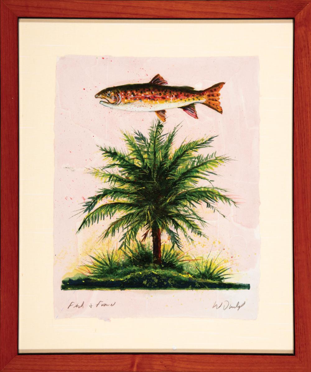 Appraisal: William Dunlap American Mississippi b Fish Fern mixed media on