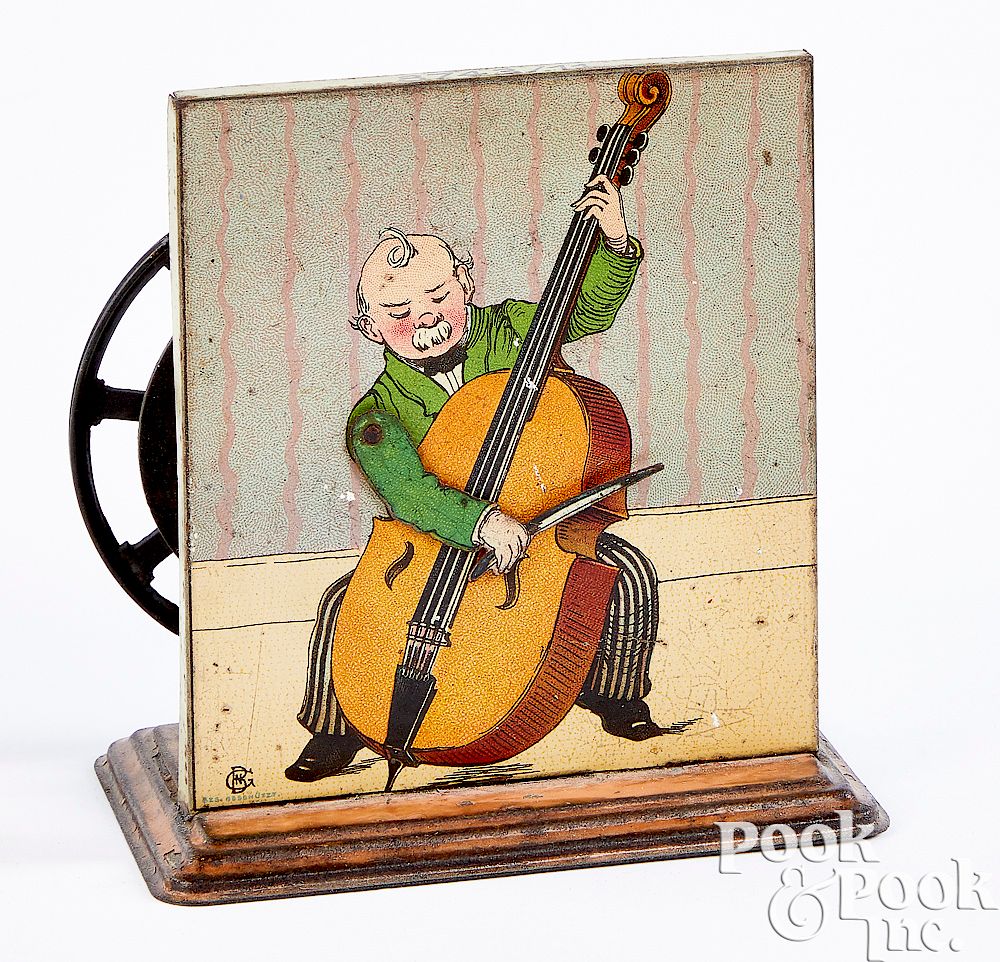 Appraisal: Bing musician steam toy accessory Bing tin lithograph musician steam