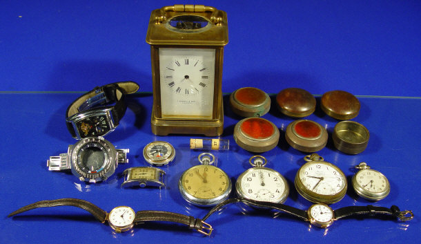 Appraisal: Quantity of assorted wrist watches pocket watches and a carriage