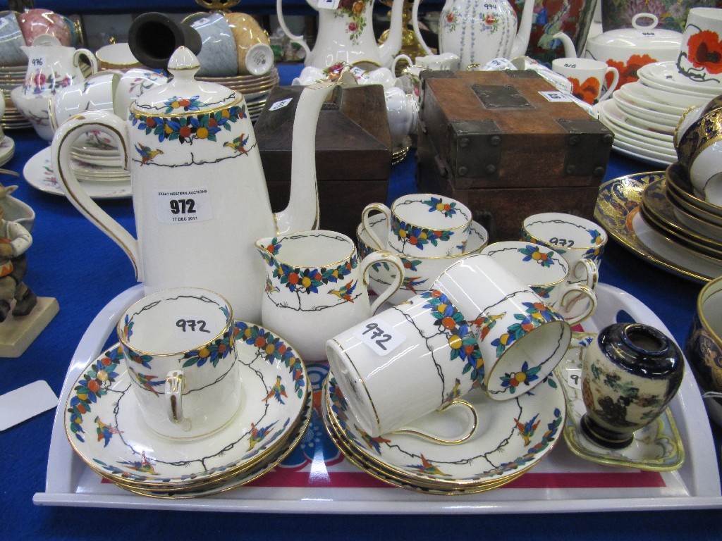 Appraisal: Crown Staffordshire coffee set small Satsuma vase and a Noritake