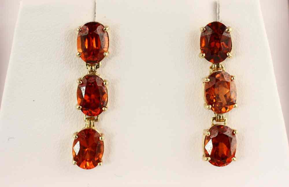 Appraisal: EARRINGS - One pair of K yellow gold and topaz