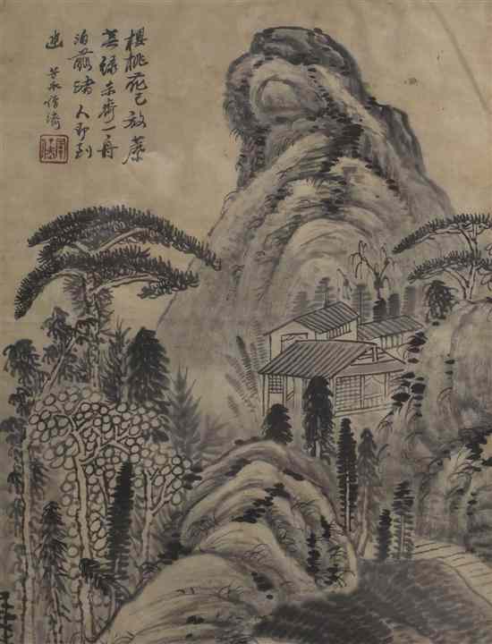 Appraisal: A Chinese Painting After Shi Tao ink on paper depicting