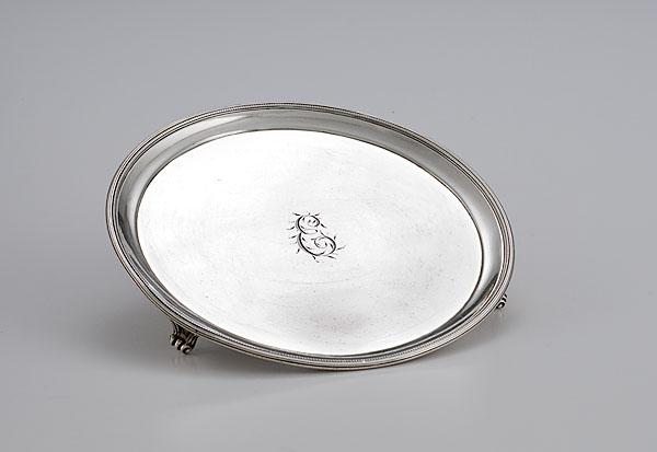 Appraisal: GEORGIAN SILVER CARD TRAY BY ROBERT SALMON struck for London