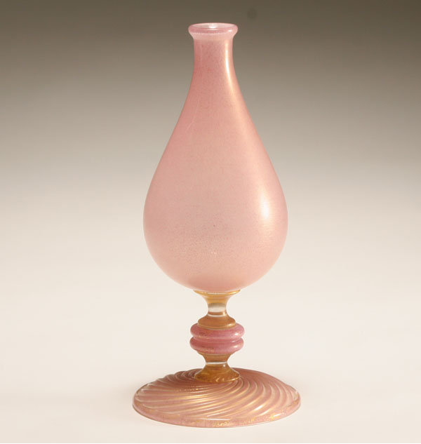 Appraisal: Fratelli Toso pink art glass bud vase with gold inclusions