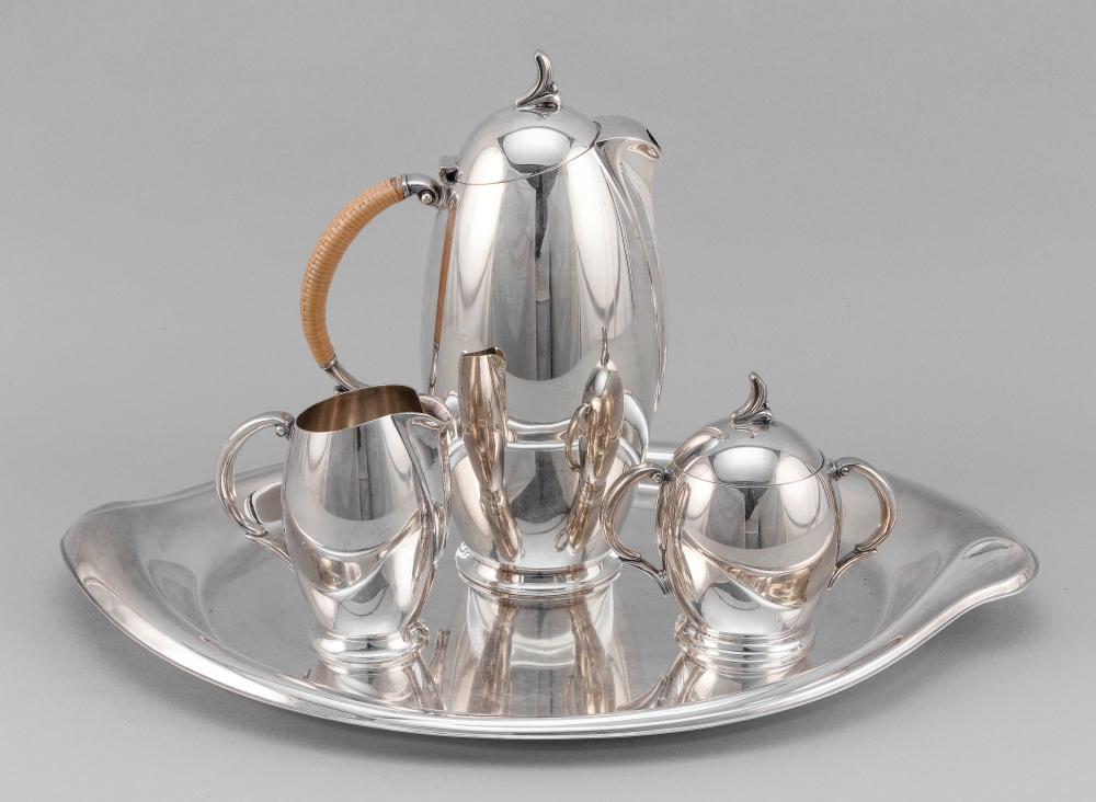 Appraisal: ROGERS BROTHERS INTERNATIONAL SILVER FOUR-PIECE FLAIR MODERNIST SILVER PLATED COFFEE