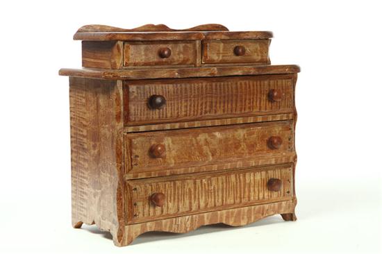 Appraisal: DECORATED CHILD'S CHEST OF DRAWERS American nd half- th century