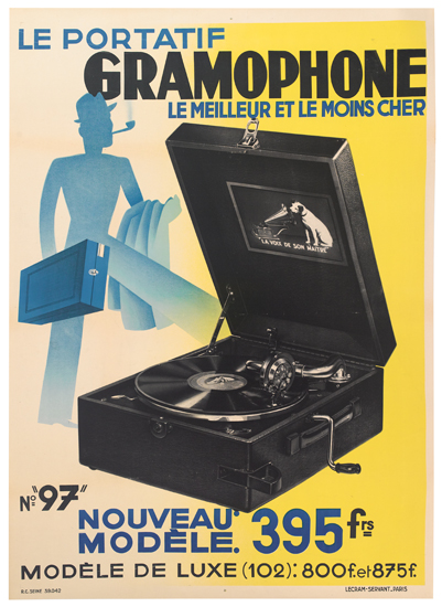 Appraisal: DESIGNER UNKNOWN GRAMOPHONE x inches x cm Lecream-Servant Paris Condition