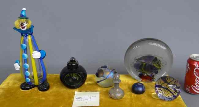 Appraisal: Lot pcs including Murano clown paperweights perfumes