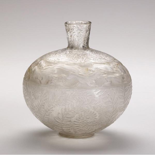 Appraisal: LALIQUE Liverre vase in clear and frosted glass Raised R