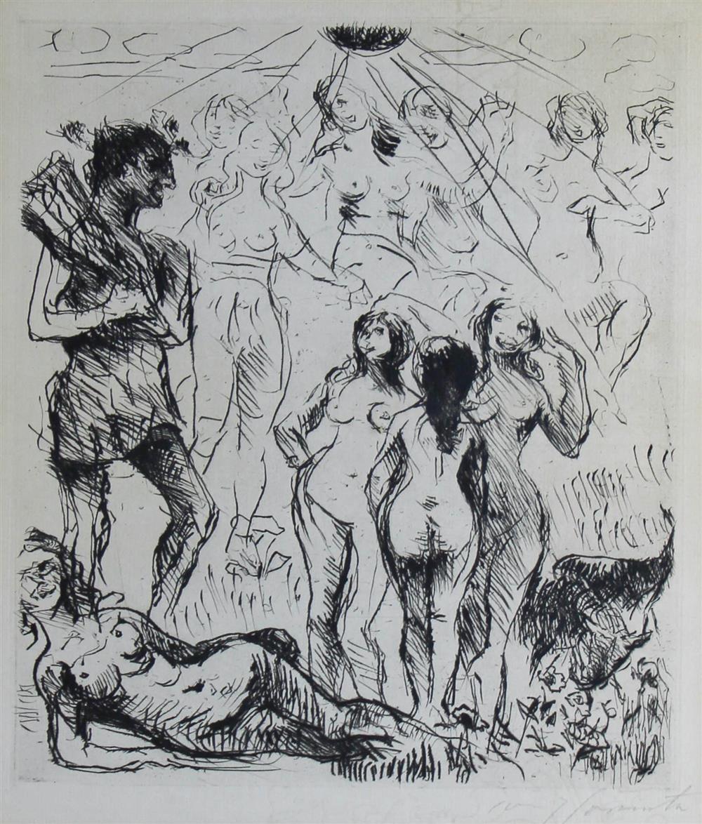 Appraisal: LOVIS CORINTH GERMAN - APOLLO UND DIE MUSEN Etching x