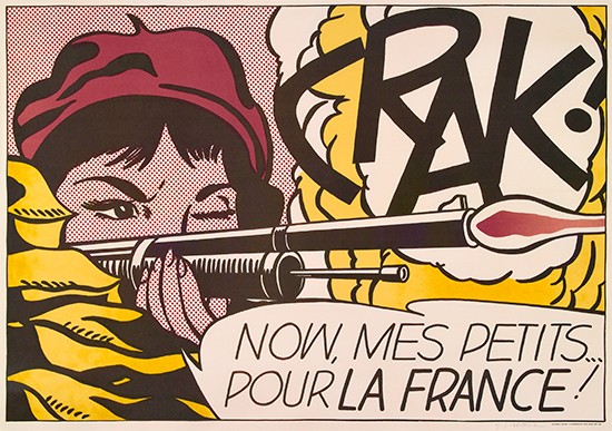 Appraisal: ROY LICHTENSTEIN CRAK Offset color lithograph x mm x inches