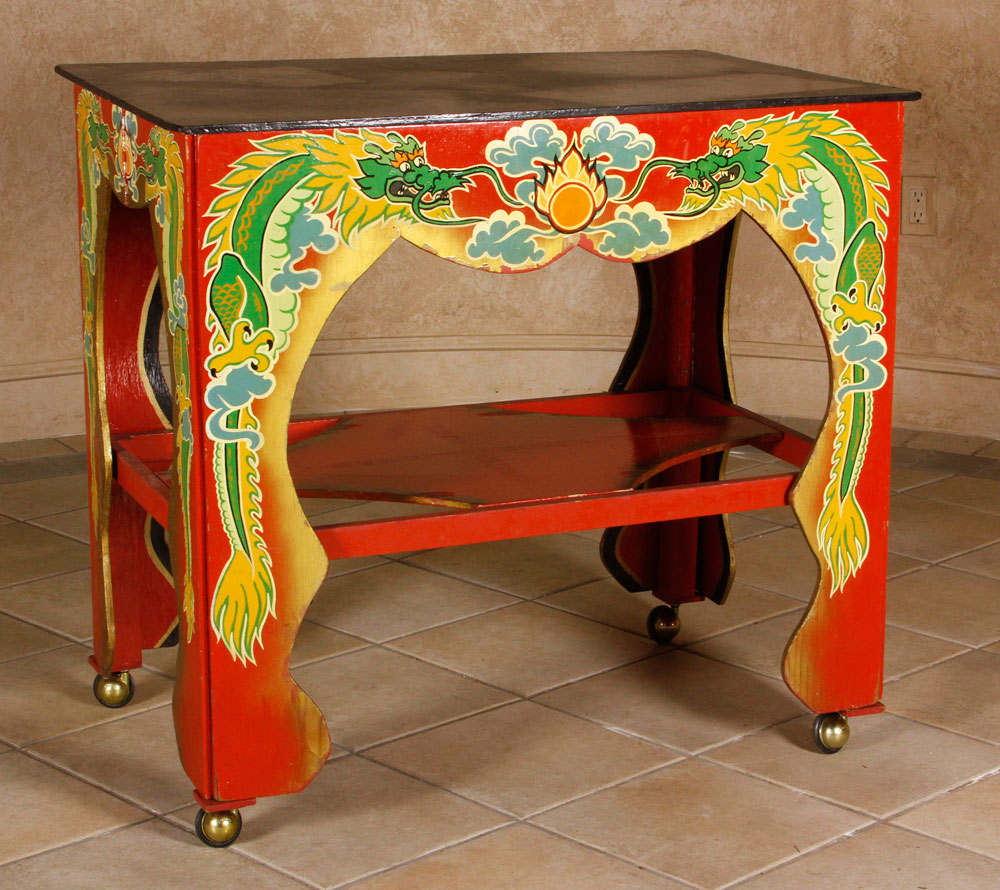 Appraisal: - Dragon Painted Center Display Table Center display table with