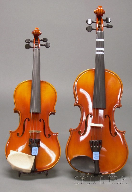 Appraisal: Two Japanese Violins Suzuki Nagoya c one size and the