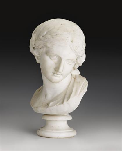 Appraisal: Classical white marble bust th century Modeled as a draped