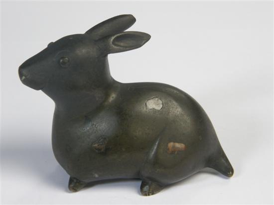 Appraisal: th century Japanese bronze figure of a hare PROVENANCE Thetis