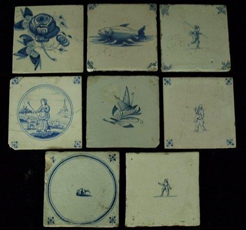 Appraisal: Eight Delft tiles various