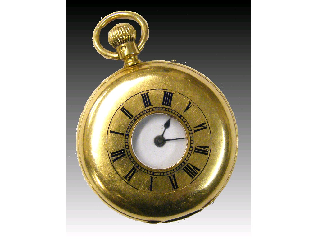 Appraisal: Small ct half hunter lever pocket watch hallmarked London the