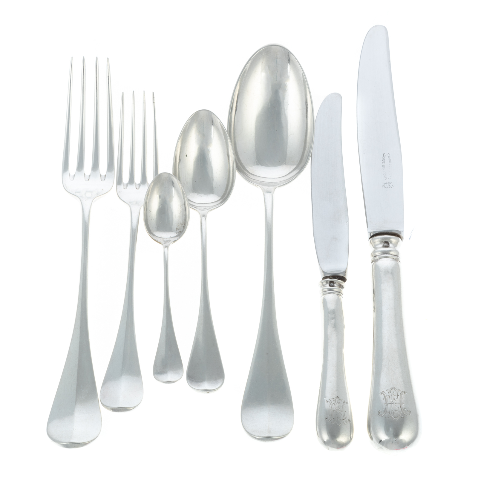 Appraisal: AUSTRO-HUNGARIAN SILVER FLATWARE SERVICE - Vienna silver standard Including six