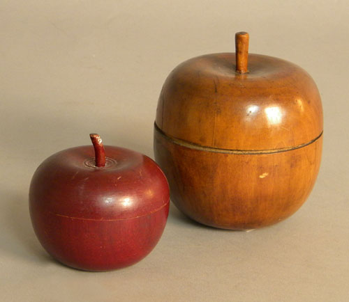 Appraisal: Two apple form tea caddies th c h h