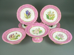 Appraisal: A late Victorian dessert service comprising two tall comports four