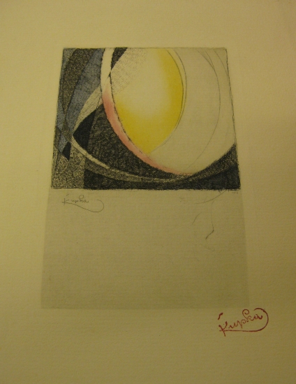 Appraisal: FRANTISEK KUPKA Amphora Color etching and aquatint x mm x